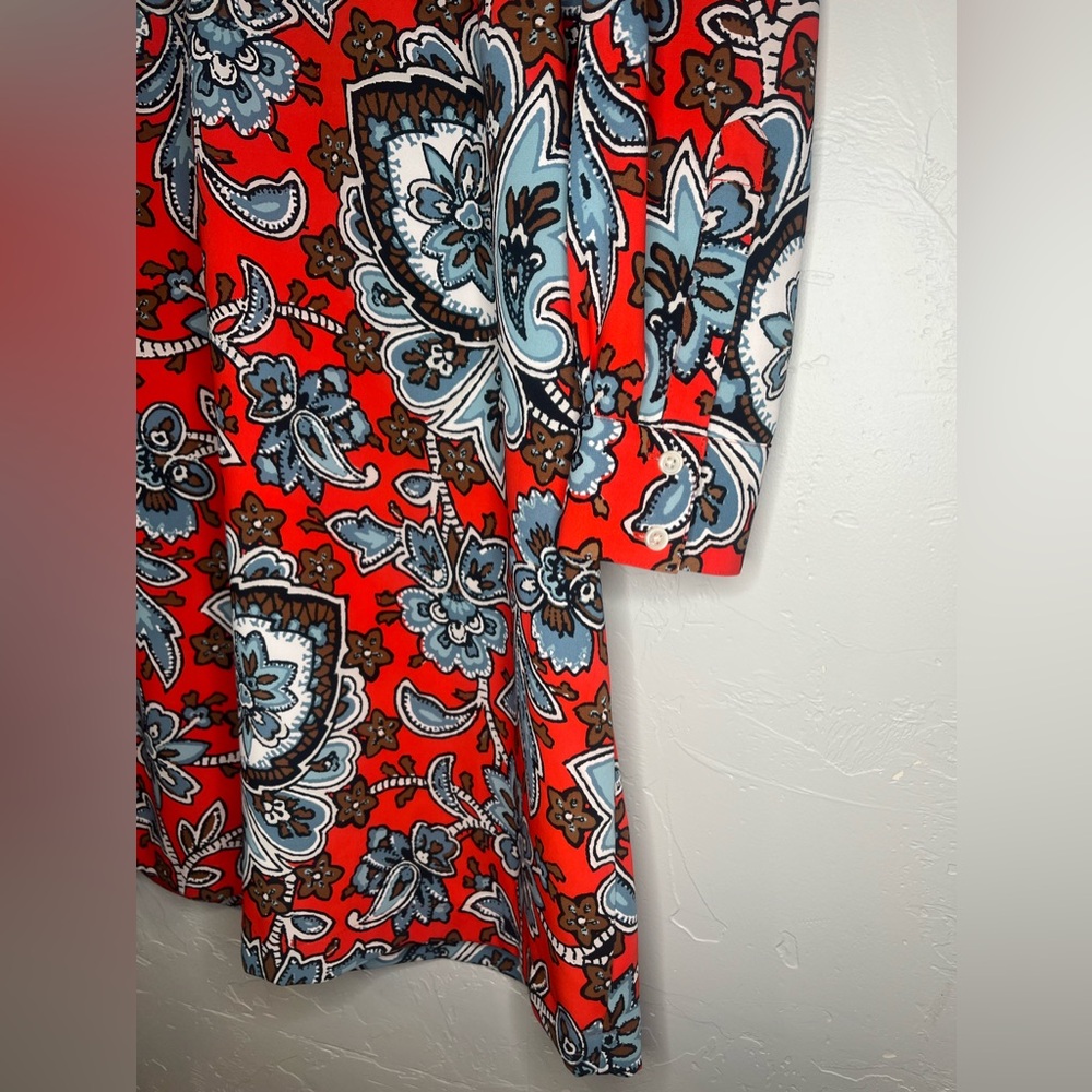 LOFT Red and Blue Paisley Floral Shift Style‎ Tunic Dress - Picture 2 of 7